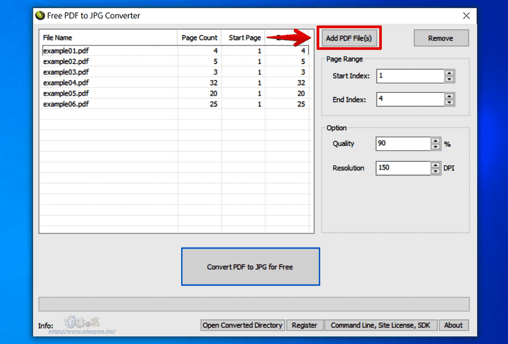 Free PDF to JPG Converter 免費軟體